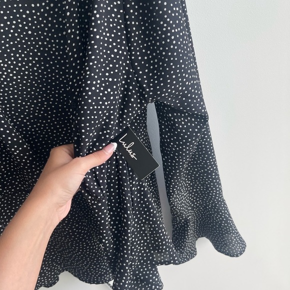 Lulus Polka Top Wrap Blouse - Picture 4 of 6